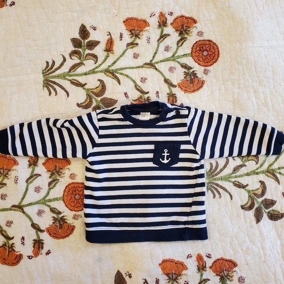 H&M Other - H&M Nautical striped sweatshirt, Sz 6-9m, GUC